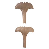 Pair of Rougier pearlized lucite palm frond form sconces