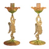 Serpent 19th Century Salviati Candlesticks