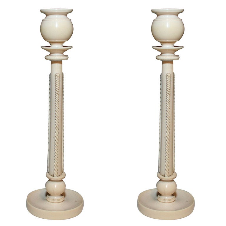 Ivory Candlesticks at 1stdibs