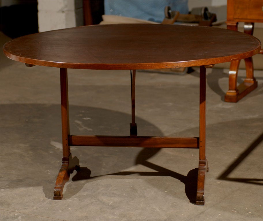 19th Century French Wine Tasting Table with Leather Top For Sale 1