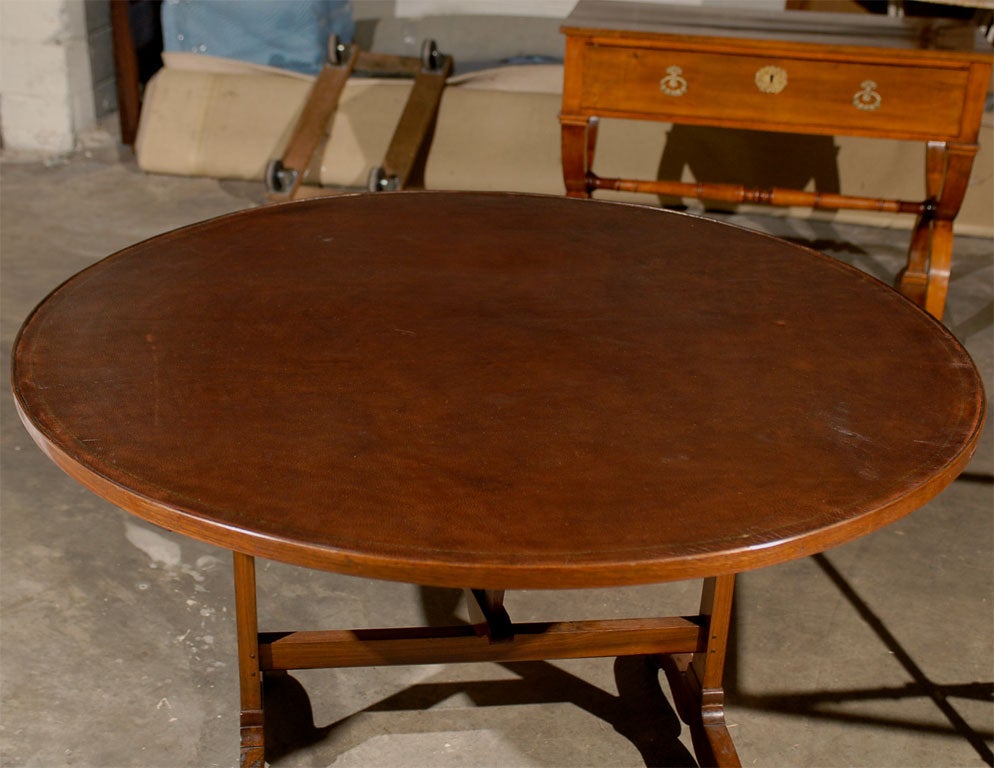 19th Century French Wine Tasting Table with Leather Top For Sale 4