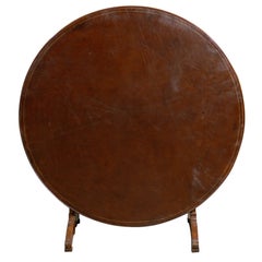 19th Century French Wine Tasting Table with Leather Top