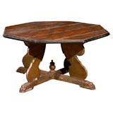 Antique PROBABLY 19TH C ITALIAN TABLE, OCTAGON SHAPED TOP