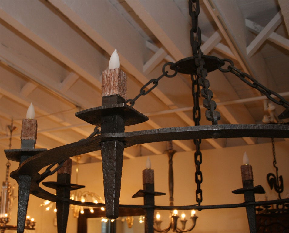 Large 8-Light Iron Fixture