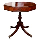 Mahogany Octagonal Four Drawer Revolving Side Table