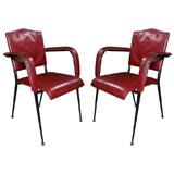 Pair of  Iron Chairs by Jacques Quinet, French late 1940s