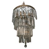 Bronze and Crystals Light Fixture