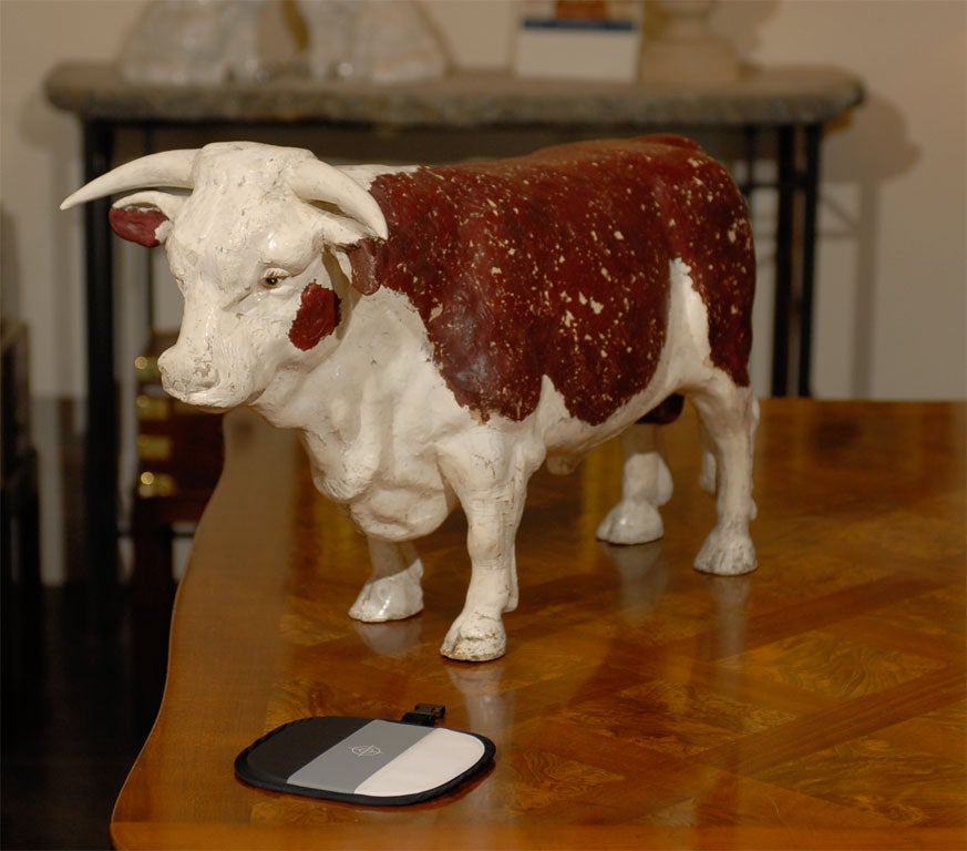 Large  English Papier Mache Bull