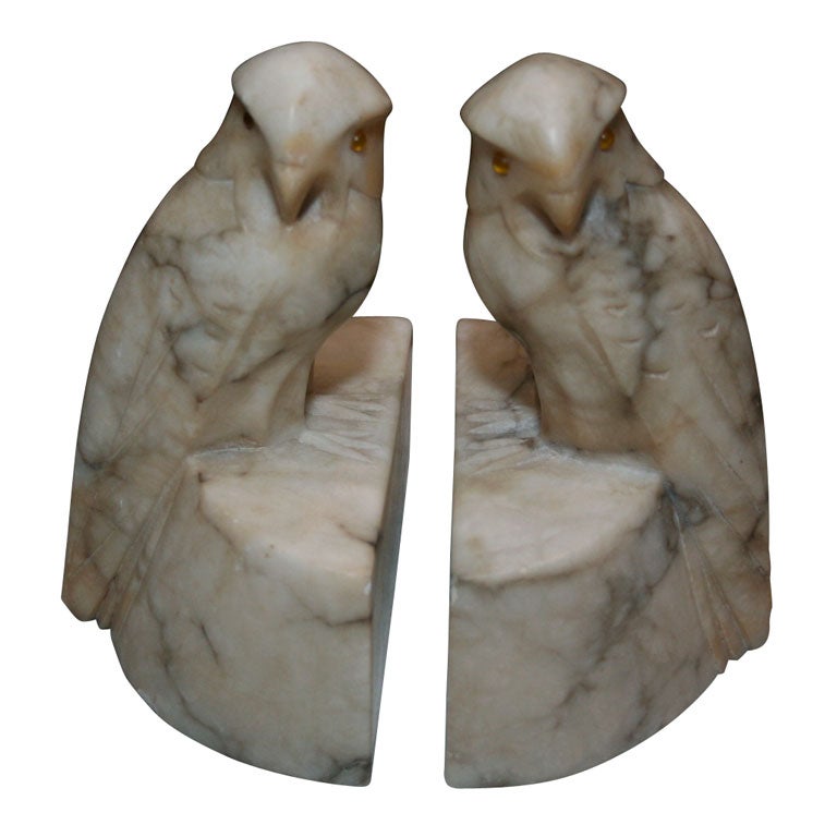 Marble Bird Bookends