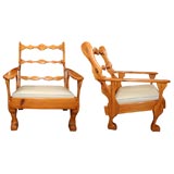A beautiful pair of unusual armchairs