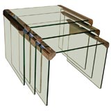 Glass and Chrome Nesting Tables