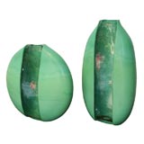 Contemporary Green Glass Kimono Vases