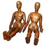 Pair American Folk Art Mannequins Circa 1920
s