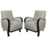 Vintage Pair of French 1930's Art Deco Clubchairs