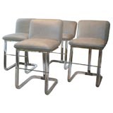 Set of Eight Counter Height Lucite Bar Stools by Leon Frost
