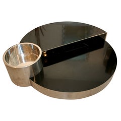 Circular Coffee Table with Hidden Bar by Willy Rizzo
