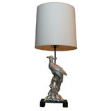 Silver  Gilt Bird on Black Lacquered Base