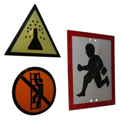 Vintage Russian Enamel Industrial  Signs