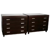 Pair of Dark Oak  Chests with Nickel Hardware