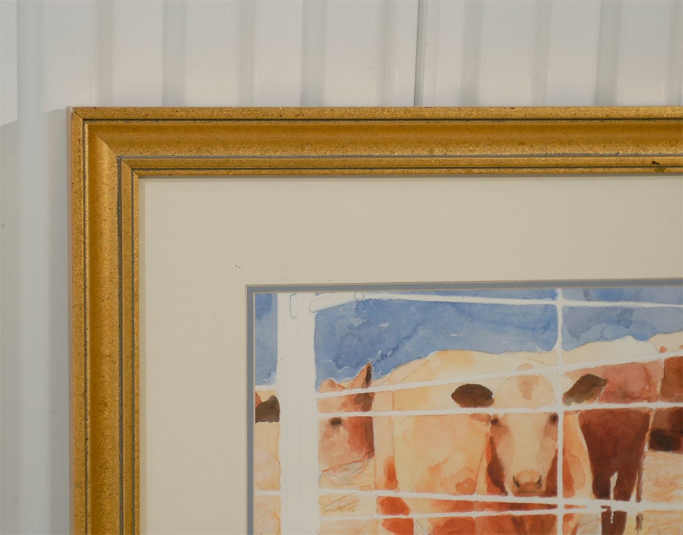 American Cow Farm Painting by Texas Artist Richard Reher