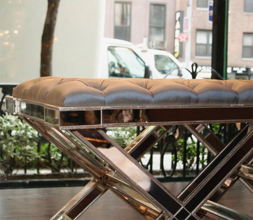 Americano Panca X-Band tripla con finiture in argento e specchio in vendita