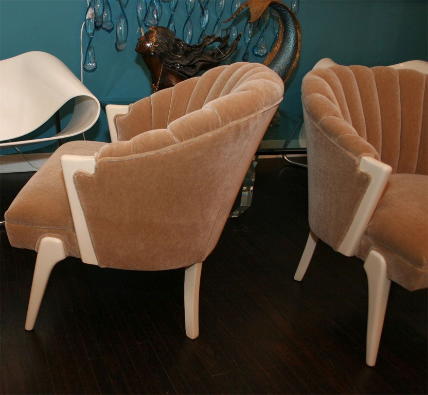 Pair of 1940's Shell Back Chairs 1