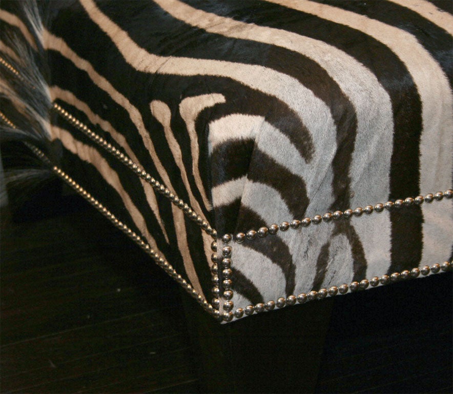 faux zebra ottoman