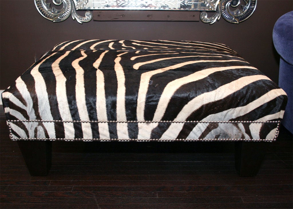 zebra print footstool