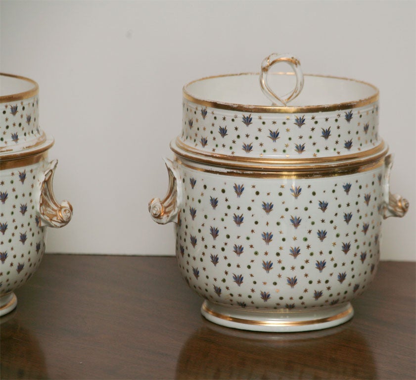 English Pair of 19th Century Derby Fruit Coolers For Sale