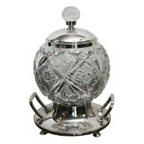 Silver Plate and Cut Crystal Punchbowl Attributed To WMF