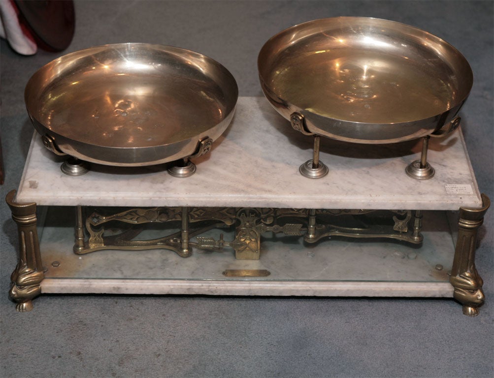 Fabulous Large Brass and Marble Scale-Arciello H 1