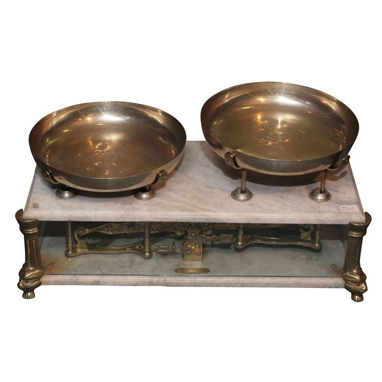 Fabulous Large Brass and Marble Scale-Arciello H