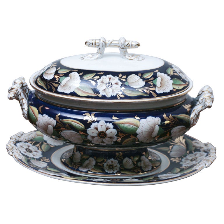 19th C. Ashworth Soup Tureen and Stand/Underplate
