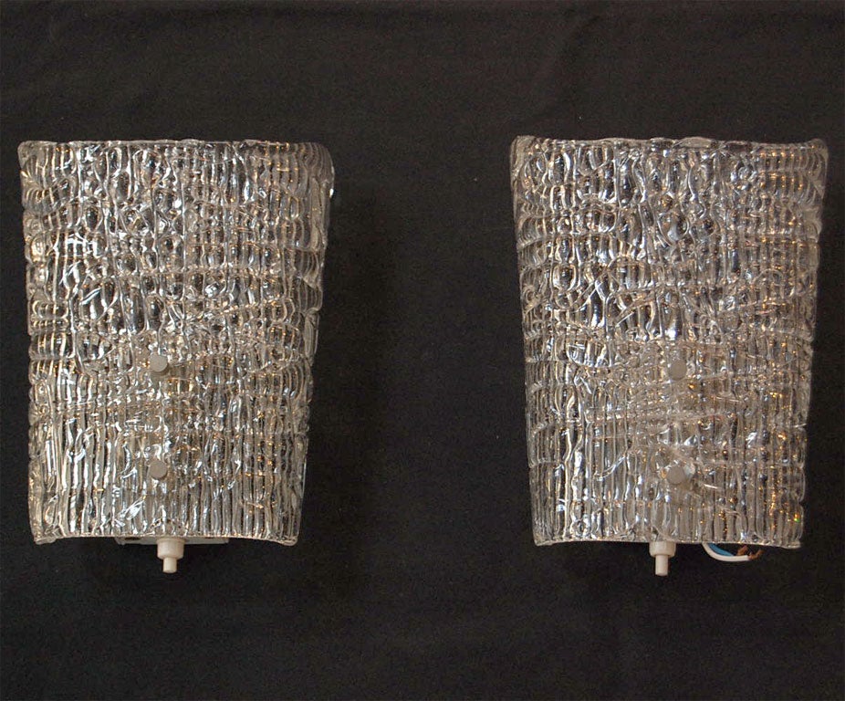 PAIR OF AUSTRIAN CUT GLASS SCONCES at 1stdibs