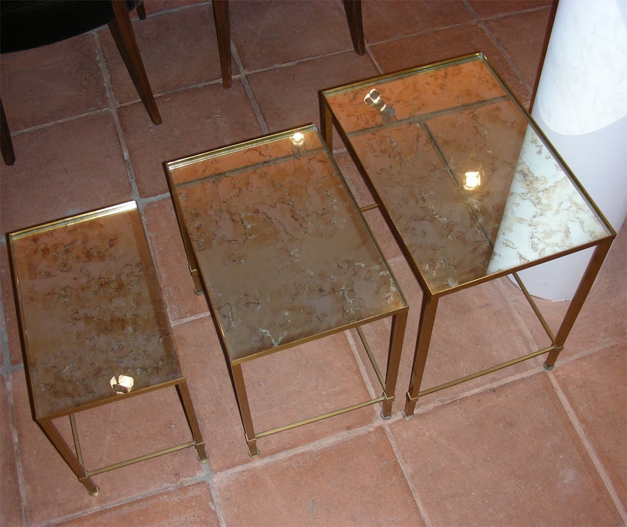 Three 1960s Nesting Tables In Good Condition For Sale In Paris, ile de france