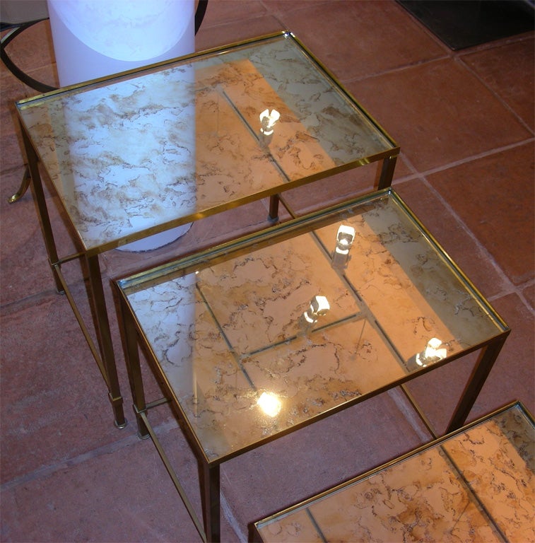 Bronze Three 1960s Nesting Tables For Sale