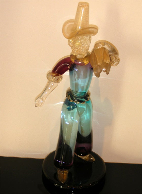 Italian Two 1950s Murano Glass Figurines by Seguso For Sale