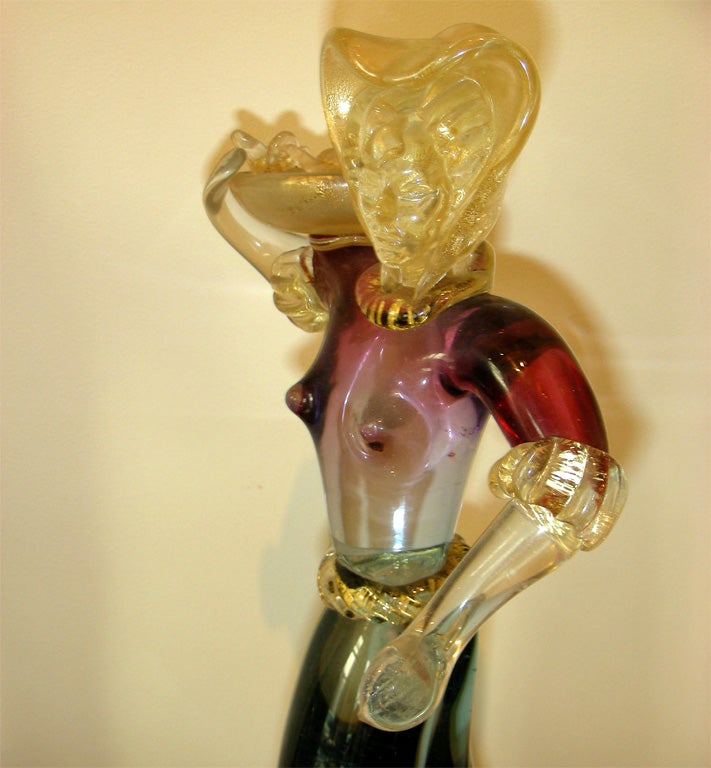 Two 1950s Murano Glass Figurines by Seguso For Sale 2