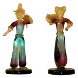 Two 1950s Murano Glass Figurines by Seguso