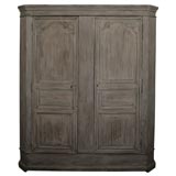 Antique 2 Door White Washed Louis XIV Knock Down Armoire