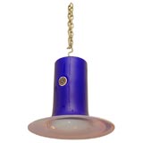 Vistosi murano glass ceiling light/chandelier blue w/murrina