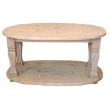 Beautiful Primitive oval Pine console in the Louis XVI style