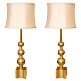 Pair of Brass Lamps 