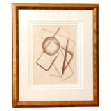 Russian Brown pastel on paper, circa 1921. Signed