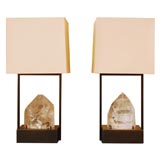 Pair of Special Edition Brentwood Lamps with Rock Crystals