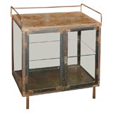 Old Steel and Glass Medical Cabinet