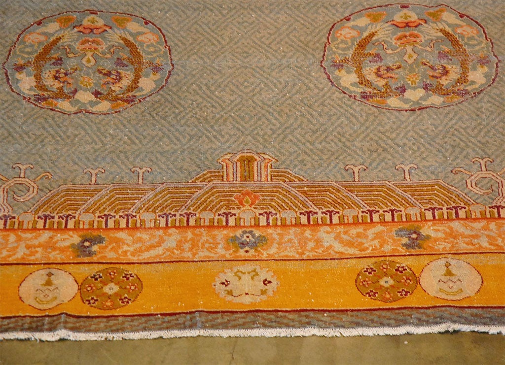 19th Century Antique Agra Carpet For Sale