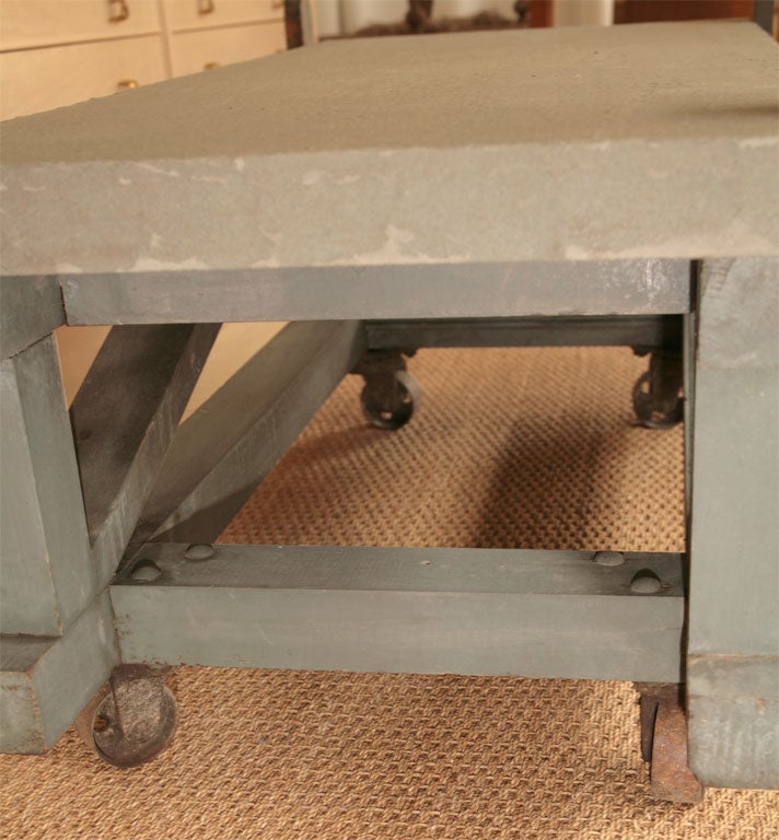 Work table with thick slate top For Sale 4