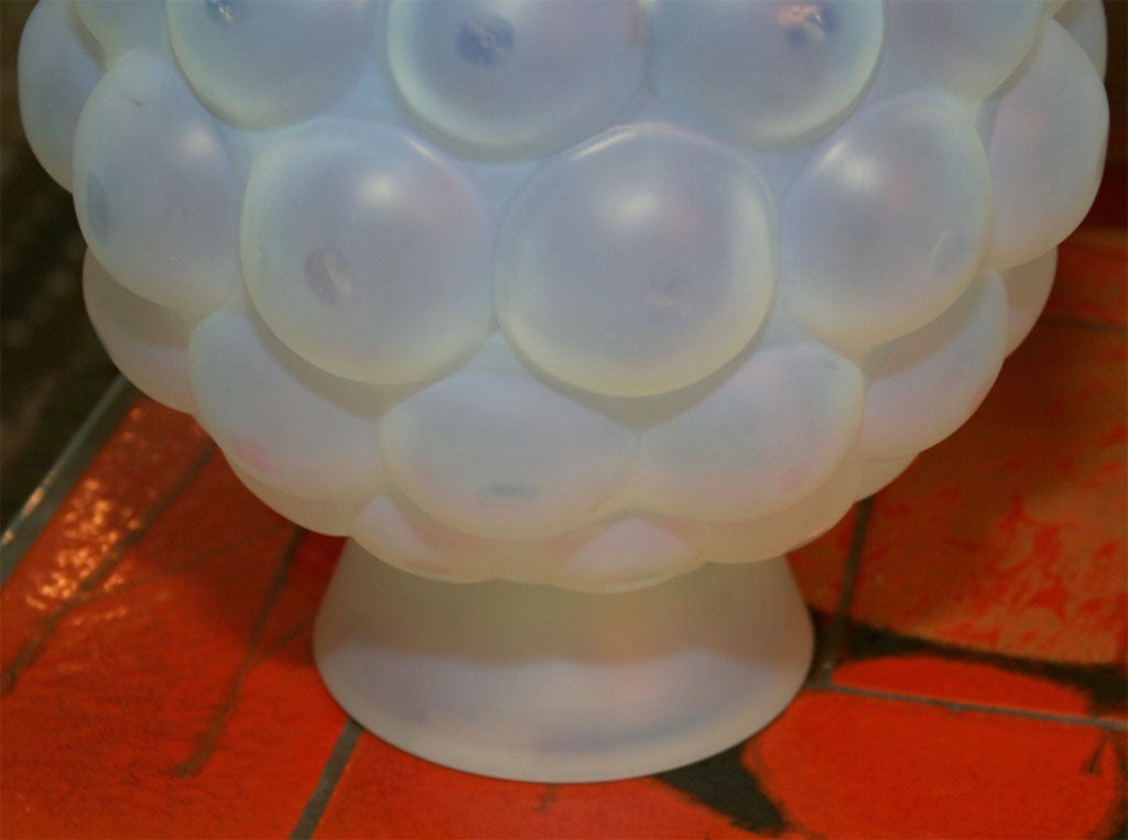 French Art Glass Footed Bubble Vase by Vervil 1