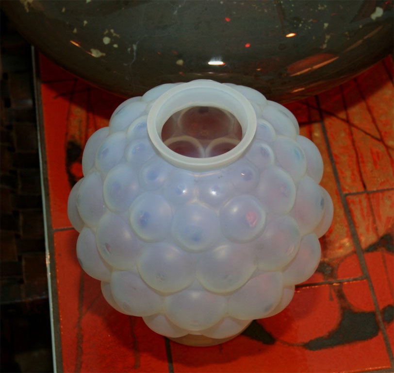 French Art Glass Footed Bubble Vase by Vervil 4